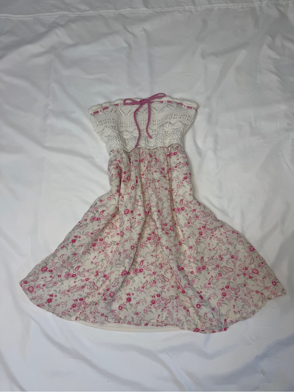 Hollister Strapless crochet mix mini dress